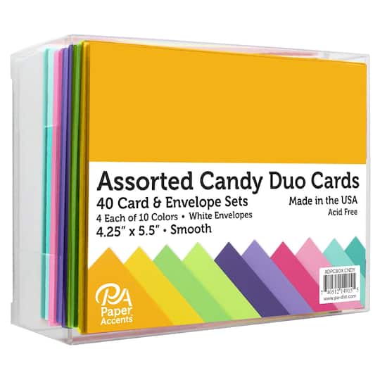PA Paper&#x2122; Accents Smooth Candy Duo Card &#x26; Envelope Set, 4.25&#x22; x 5.5&#x22;